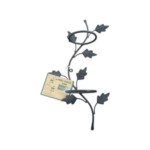 Vintage 1995 Hosley Wrought Iron Wall Leaf Plant Stand 17"